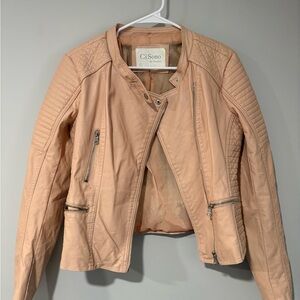 Ci Sono Women's Pinky Tan Leather Jacket